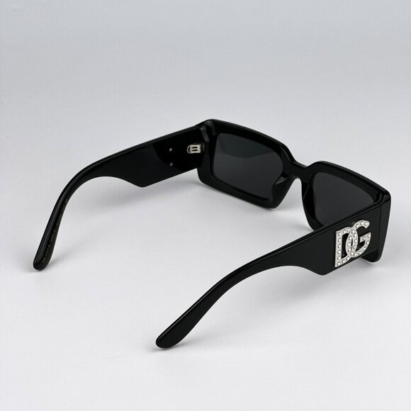 D&G DG4447B 335587 Sunglasses Black Dark Grey Rectangle Unisex main image 10